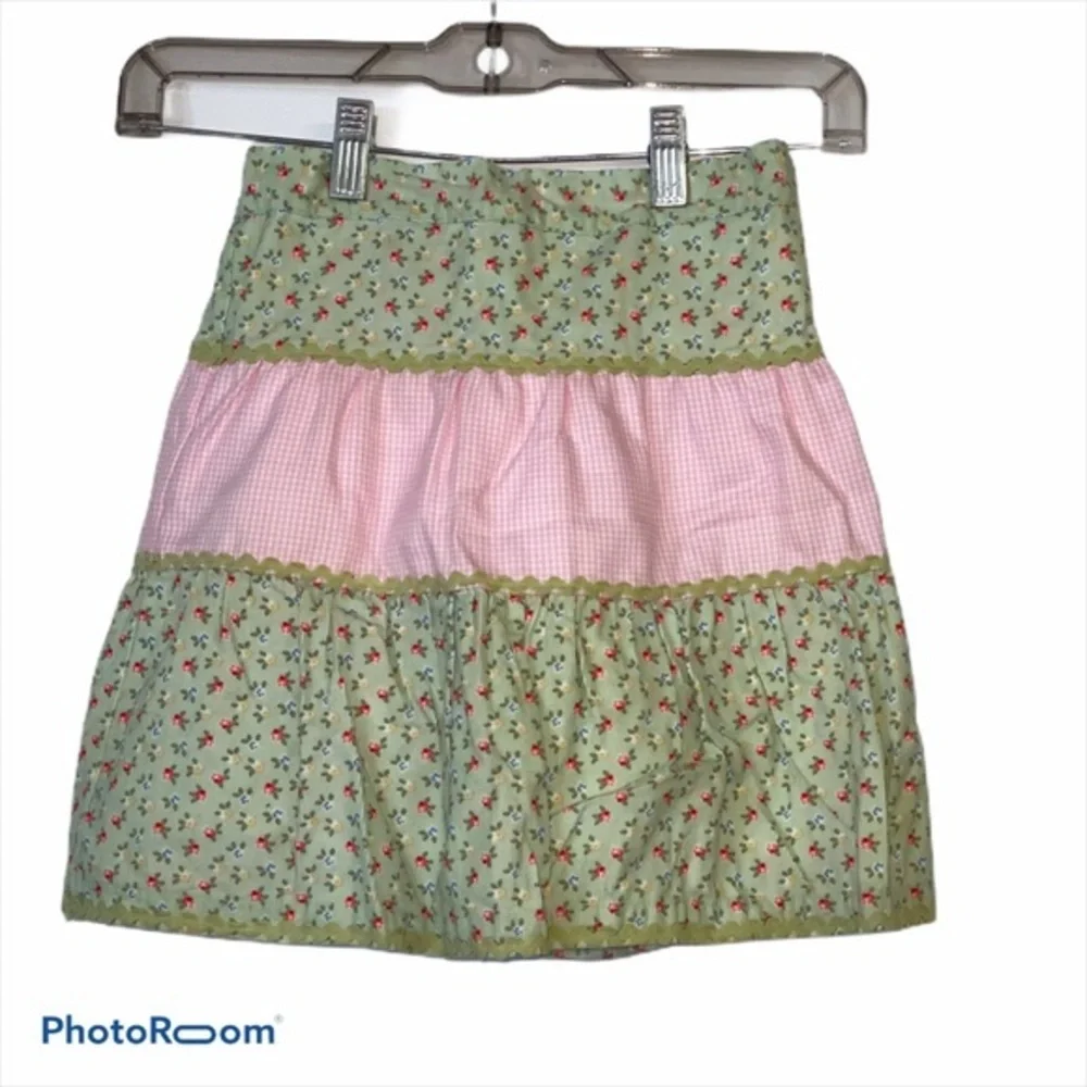 Vintage Two Friends Tiered Floral Gingham‎ Skirt 18 Months Cottagecore Prairie